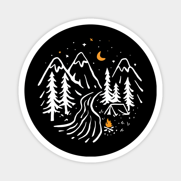 Wilderness Serenity: Campfire under the Stars Magnet by ConnectingtoNature